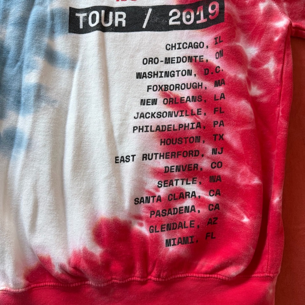 The Rolling Stones Red and Blue Tie-Dye Hoodie - NO FILTER TOUR 2019 - Picture 6 of 6